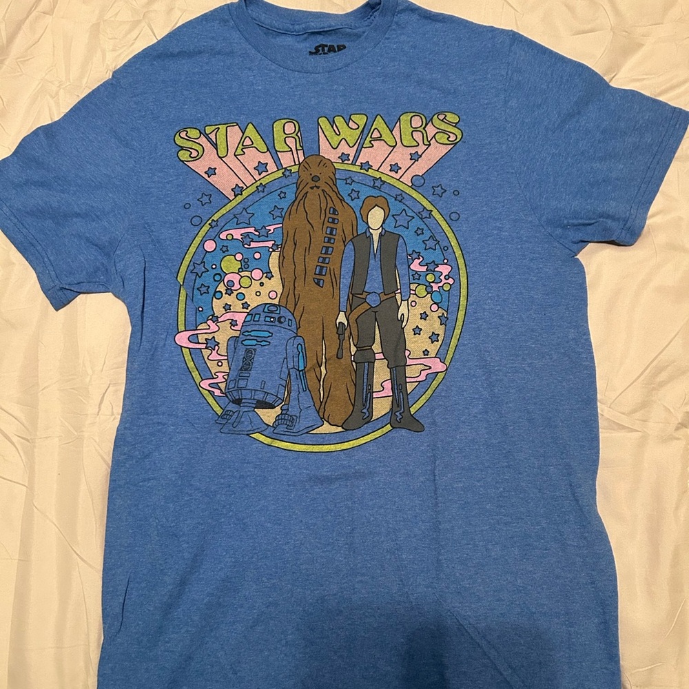 Star Wars Blue Short Sleeve Tee Retro Graphic
